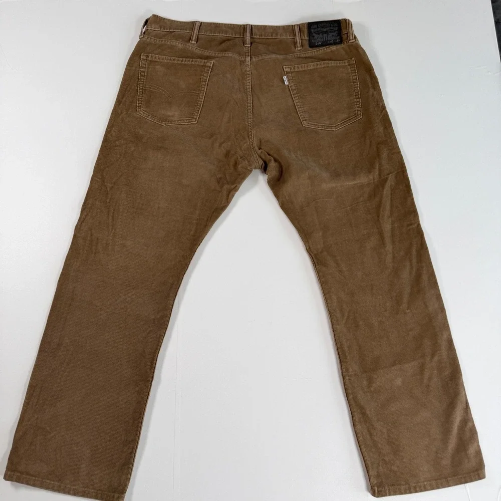 Levi's 514 Straight Fit Corduroy Pants Mens 40x30 Cotton Brown Solid Casual